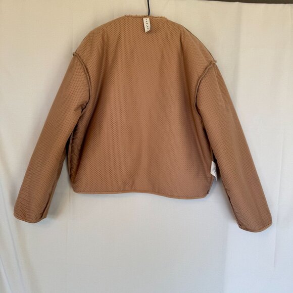 VARLEY Highwood Sherpa Faux Fur Zip Front Jacket In Roebuck/Tan Size Large - Picture 11 of 14